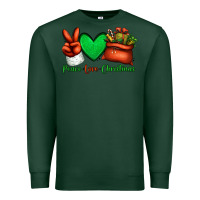 Sports Green peace love Christmas Santa Claus hand Premium Sweatshirt - Jasminsmagicworld
