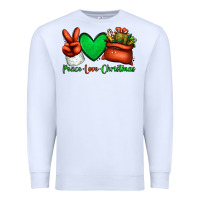 White peace love Christmas Santa Claus hand Premium Sweatshirt - Jasminsmagicworld