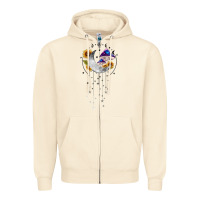 Sandshell moon and mushrooms with sunflower Zipper Hoodie - MaliasSmallBusiness