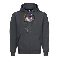 Smoke moon and mushrooms with sunflower Zipper Hoodie - MaliasSmallBusiness