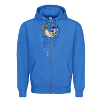 True Royal moon and mushrooms with sunflower Zipper Hoodie - MaliasSmallBusiness
