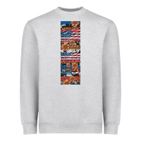 Heather Grey usa flag and western patterns  penwraps Heavyweight Sweatshirt - Artiststas