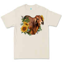 Brahman Bull With Sunflowers Premium Tee | Teevron