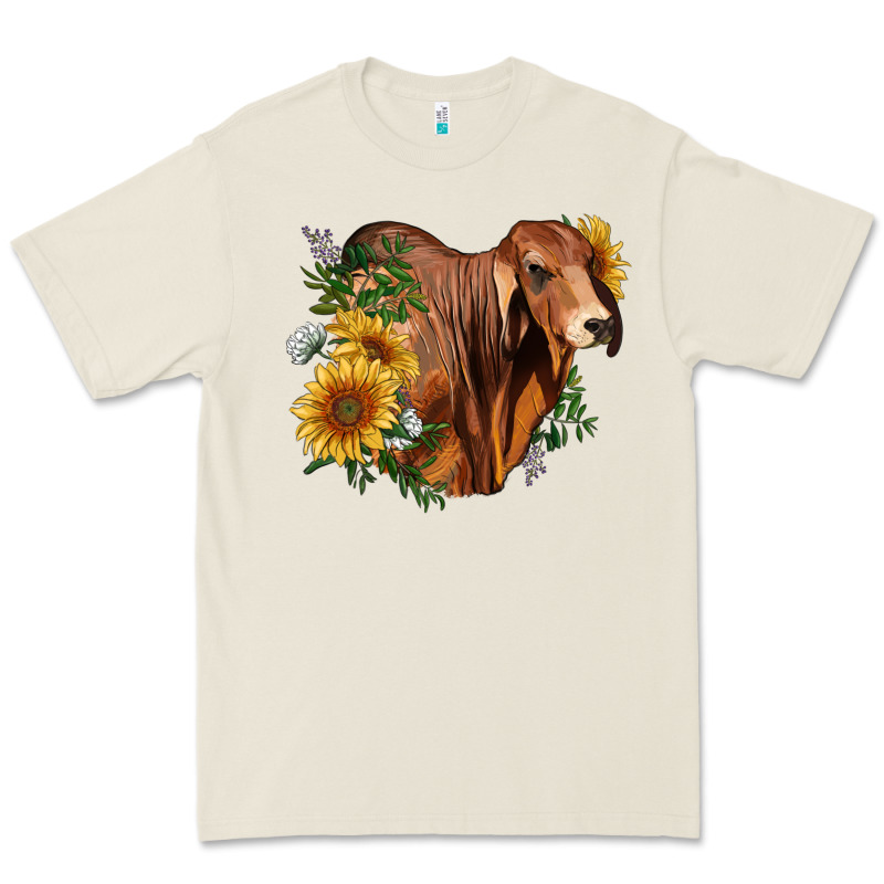 Brahman Bull With Sunflowers Premium Tee by RanaPortraitStore | Teevron