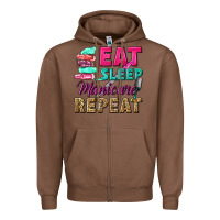 Chestnut eat sleep manicure repeat Zipper Hoodie - NancyCooperArtShop