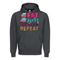 Smoke eat sleep manicure repeat Zipper Hoodie - NancyCooperArtShop