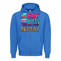 True Royal eat sleep manicure repeat Zipper Hoodie - NancyCooperArtShop