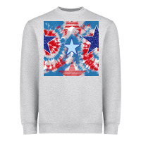 Heather Grey patriotic tie dye stars Heavyweight Sweatshirt - BundleAndBundleShop