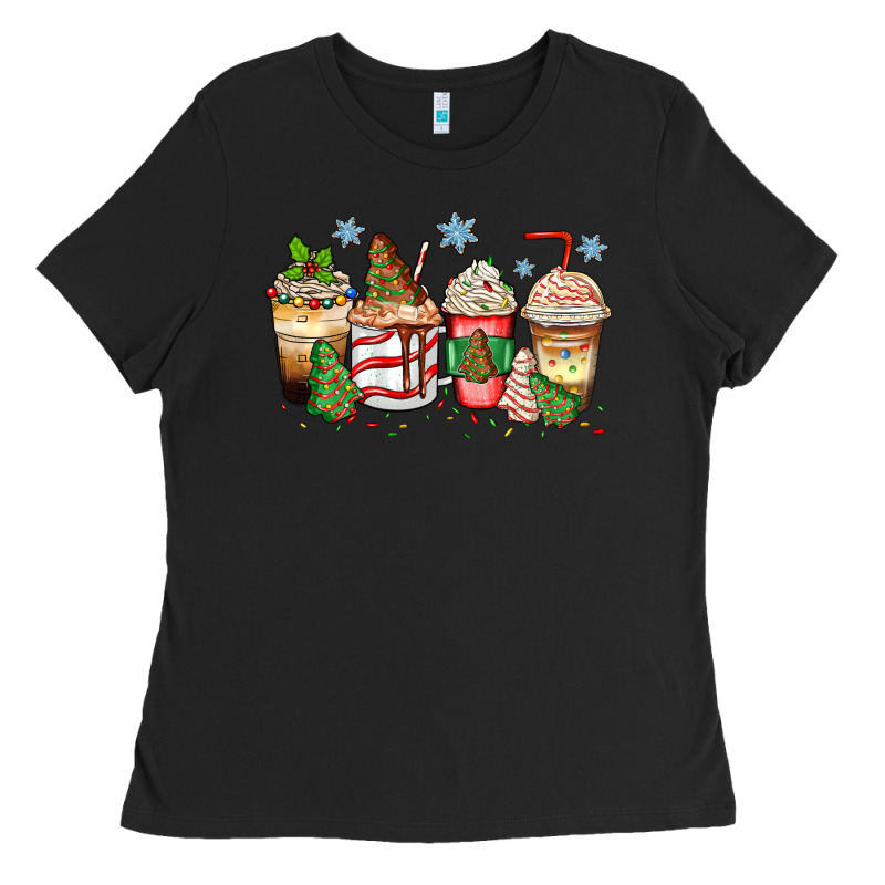 Christmas Tree Cake  Coffee Cups Ladies Tee by Zillion Design Studio | Teevron