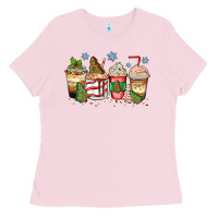 Bubblegum Pink christmas tree cake  coffee cups Ladies Tee - Zillion Design Studio