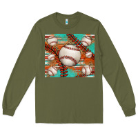 Baseball Turquoise Serape Glitter Tumbler Long Sleeve Tee | Teevron