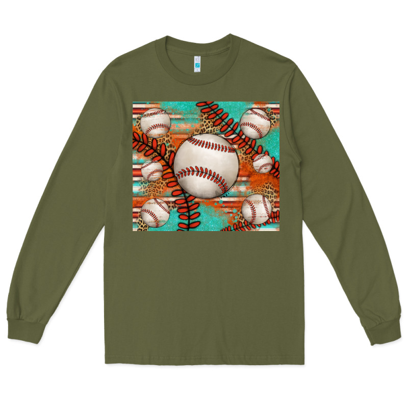 Baseball Turquoise Serape Glitter Tumbler Long Sleeve Tee by Jasminsmagicworld | Teevron