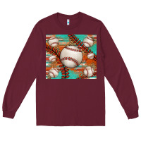 Burgundy baseball turquoise serape glitter tumbler Long Sleeve Tee - Jasminsmagicworld