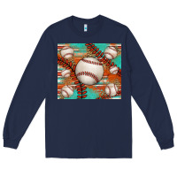Navy baseball turquoise serape glitter tumbler Long Sleeve Tee - Jasminsmagicworld