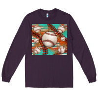 Plum baseball turquoise serape glitter tumbler Long Sleeve Tee - Jasminsmagicworld