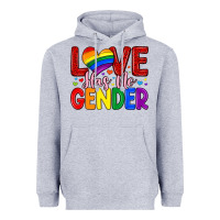 Heather Grey love has no gender Heavyweight Hoodie - Artiststas