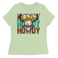 Matcha howdy howdy howdy western bull skull Ladies Tee - texasbilliewilder