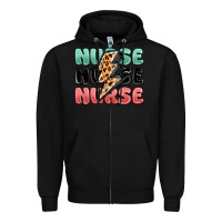 Black nurse leopard lightning bolt Zipper Hoodie - MaliasSmallBusiness