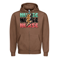 Chestnut nurse leopard lightning bolt Zipper Hoodie - MaliasSmallBusiness