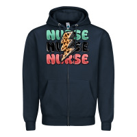 Navy nurse leopard lightning bolt Zipper Hoodie - MaliasSmallBusiness