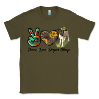 Army Green Peace Love Dorper Sheep Classic Tee - LillyAllenDesigns