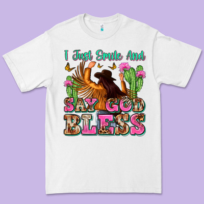 I Just Smile And Say God Bless Premium Tee Designed By Zillion Design Studio