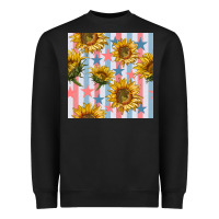 Black patriotic sunflowers stripes and stars seamless patrern Heavyweight Sweatshirt - BundleAndBundleShop