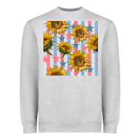 Heather Grey patriotic sunflowers stripes and stars seamless patrern Heavyweight Sweatshirt - BundleAndBundleShop
