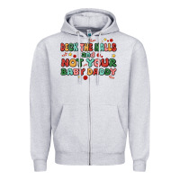 Heather Grey deck the halls and not your baby daddy Zipper Hoodie - MaliasSmallBusiness