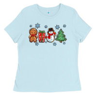 Baby Blue christmas gingerbread cookies Ladies Tee - Zillion Design Studio