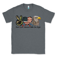 Charcoal Heather Peace Love American White Sea Eagle Classic Tee - LillyAllenDesigns