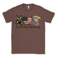 Chestnut Peace Love American White Sea Eagle Classic Tee - LillyAllenDesigns