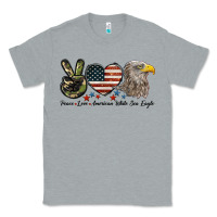 Heather Grey Peace Love American White Sea Eagle Classic Tee - LillyAllenDesigns