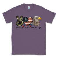 Lavender Peace Love American White Sea Eagle Classic Tee - LillyAllenDesigns