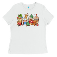 White christmas gingerbread coffee cups Ladies Tee - Zillion Design Studio