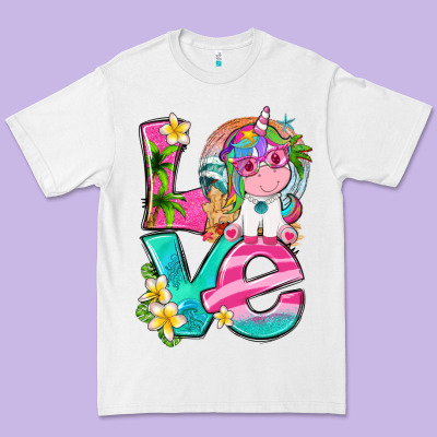Love Summer Unicorn Premium Tee Designed By Texasbilliewilder