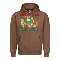 Chestnut purrfect cozy reading vibes Zipper Hoodie - MaliasSmallBusiness