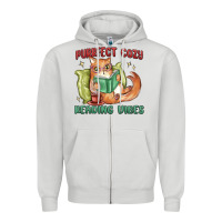 Dove Grey purrfect cozy reading vibes Zipper Hoodie - MaliasSmallBusiness
