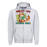 Heather Grey purrfect cozy reading vibes Zipper Hoodie - MaliasSmallBusiness