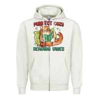 Oatmeal Heather purrfect cozy reading vibes Zipper Hoodie - MaliasSmallBusiness