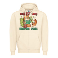 Sandshell purrfect cozy reading vibes Zipper Hoodie - MaliasSmallBusiness