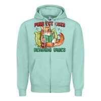 Seafoam purrfect cozy reading vibes Zipper Hoodie - MaliasSmallBusiness
