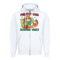 White purrfect cozy reading vibes Zipper Hoodie - MaliasSmallBusiness