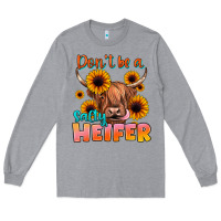 Heather Grey dont be a salty heifer Long Sleeve Tee - JahusDesignShop