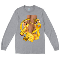 Heather Grey Childhood Cancer diva yellow ribbon Long Sleeve Tee - NancyCooperArtShop