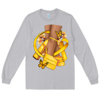 Moon Dust Childhood Cancer diva yellow ribbon Long Sleeve Tee - NancyCooperArtShop