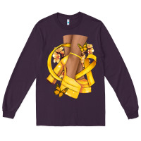 Plum Childhood Cancer diva yellow ribbon Long Sleeve Tee - NancyCooperArtShop