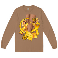 Toasted Coconut Childhood Cancer diva yellow ribbon Long Sleeve Tee - NancyCooperArtShop