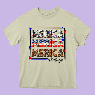 Merica Merica Merica Vintage Heavy Core Tee Designed By Texasbilliewilder