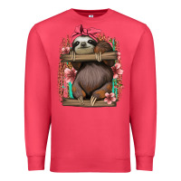 Cardinal cute floral baby sloth Premium Sweatshirt - Jasminsmagicworld